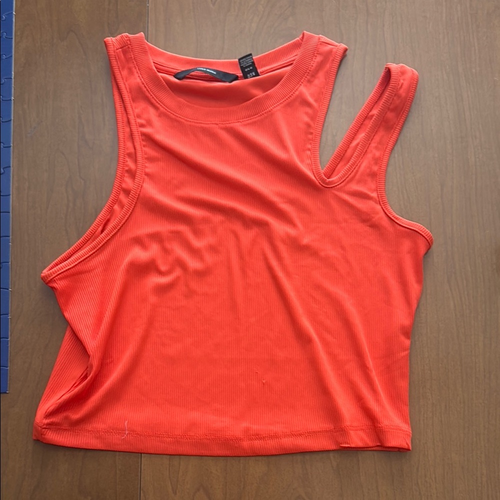 Vero Moda Pink Asymmetrical Crop Tank Top